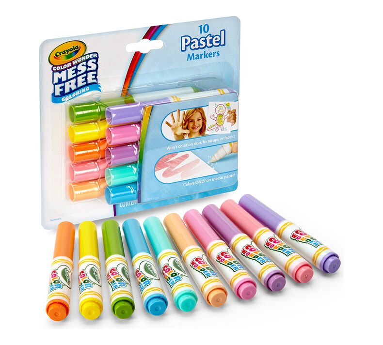 Crayola Color Wonder Markers Mess Free Coloring Classic Pastel Colors 20 Count 2 Pack